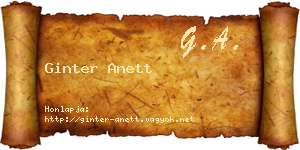 Ginter Anett névjegykártya